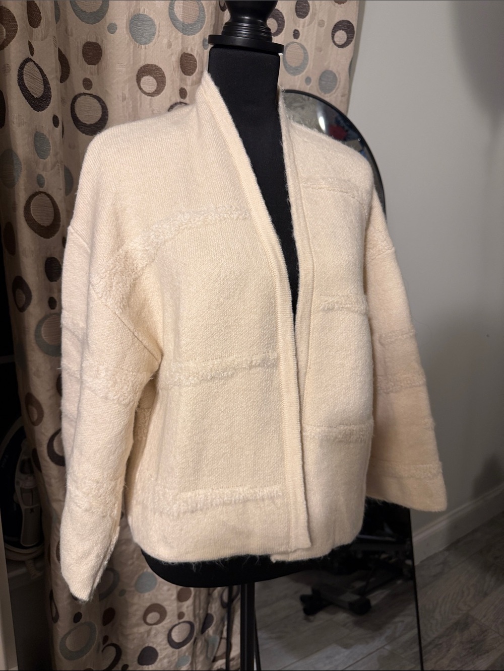 Coco + Carmen Cream Open-Front Teddy Jacket